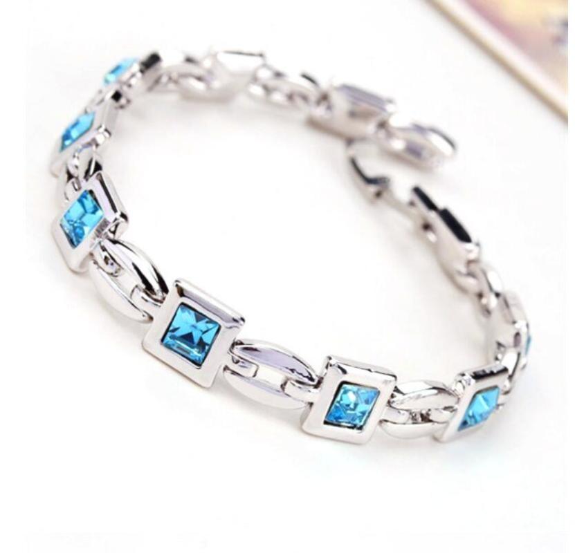 Link Bracelets Chain Hainon Luxury Blue Pink White Black Cubic Zirconia Crystal Wedding Bracelet For Women Silver Color
Link Bracelets Chain Hainon Luxury Blue Pink White Black Cubic Zirconia Crystal Wedding Bracelet For Women Silver Color