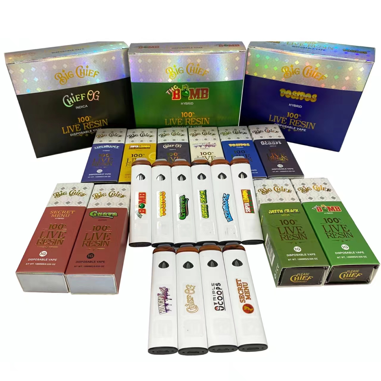 BIG CHIEF Empty Disposable Vape Pens 10 Flavors Available 280mAh Battery Disposable E cigarettes With Packaging Box
BIG CHIEF Empty Disposable Vape Pens 10 Flavors Available 280mAh Battery Disposable E cigarettes With Packaging Box