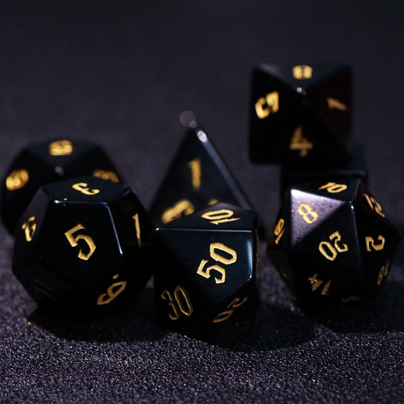 Beads Other Natural Gemstone D&D Dice Set Obsidian Black Agate Handmade Engraved D20 D12 D6 For TRPG COC DND Board Table Games GiftsOther
Beads Other Natural Gemstone D&D Dice Set Obsidian Black Agate Handmade Engraved D20 D12 D6 For TRPG COC DND Board Table Games GiftsOther