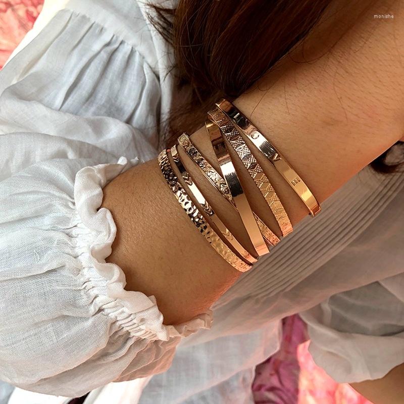 Bangle Trendy Vintage Gold Color Opening Bangles For Women Love Letter Wedding Statement Bracelet Jewelry Girls Gift 6pcs
Bangle Trendy Vintage Gold Color Opening Bangles For Women Love Letter Wedding Statement Bracelet Jewelry Girls Gift 6pcs