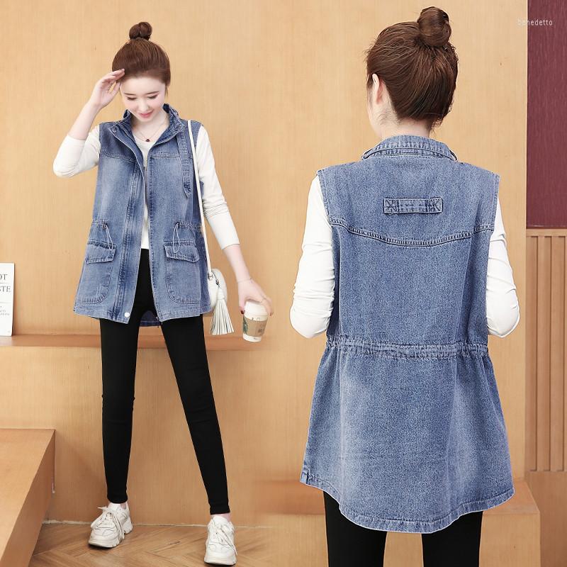 Women's Tanks Vintage Denim Vest Coat Women 2023 Spring Korean Thin Sleeveless Jacket Mid-Length Waistcoat Female Loose Outerwear Tide H2792, Black
Women's Tanks Vintage Denim Vest Coat Women 2023 Spring Korean Thin Sleeveless Jacket Mid-Length Waistcoat Female Loose Outerwear Tide H2792, Black