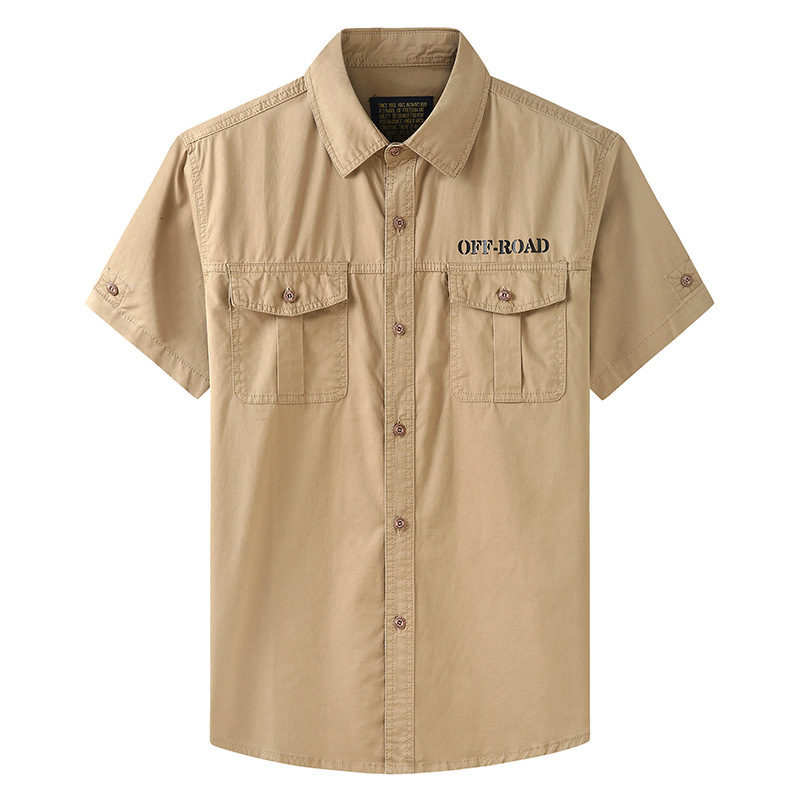 Men's Polos For Summer Fashion Tops Blouses Mens Short Sleeves Oversize 5XL 100% Cotton Cargo Military Shirts Green Casual Clothes 230316