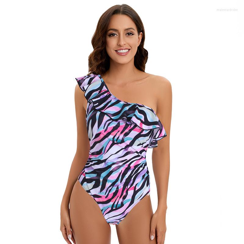Women's Swimwear Sexy Ruffle One Shoulder Swimsuit Women Floral Print Cut Out Monokini Stripe High Waist Bathing Suit Beach Wear Bather, Navy
Women's Swimwear Sexy Ruffle One Shoulder Swimsuit Women Floral Print Cut Out Monokini Stripe High Waist Bathing Suit Beach Wear Bather, Navy