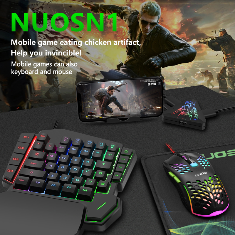 Gaming Keyboard Mouse Converter Faster Reaction Adapter PUBG Controller Game Keyboard Mice Set for Mobile Phone Tablet Android
