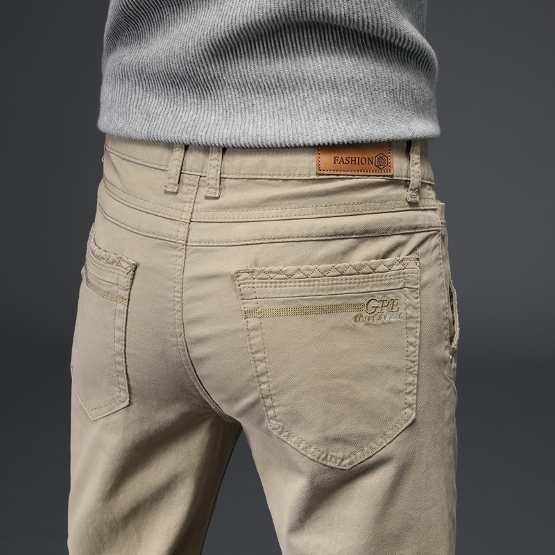 Men's Pants 3 Colors Spring Summer Autumn Fashion Straight Men Smart Casual Pants 97% Cotton 3% Spandex Man Khaki Trousers Plus Size 40 230316