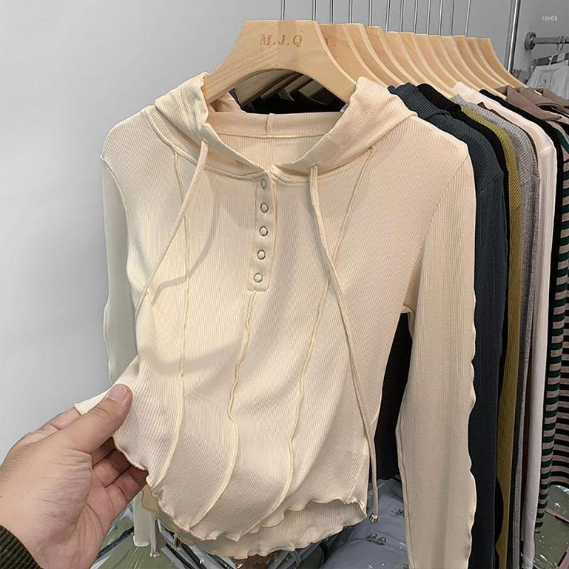 Women' T Shirts American Solid Hooded T-shirts Women' Spring Autumn Thin Long Sleeve Slim Cropped Tops All-matched Knitted Pullovers, Beige
Women' T Shirts American Solid Hooded T-shirts Women' Spring Autumn Thin Long Sleeve Slim Cropped Tops All-matched Knitted Pullovers, Beige