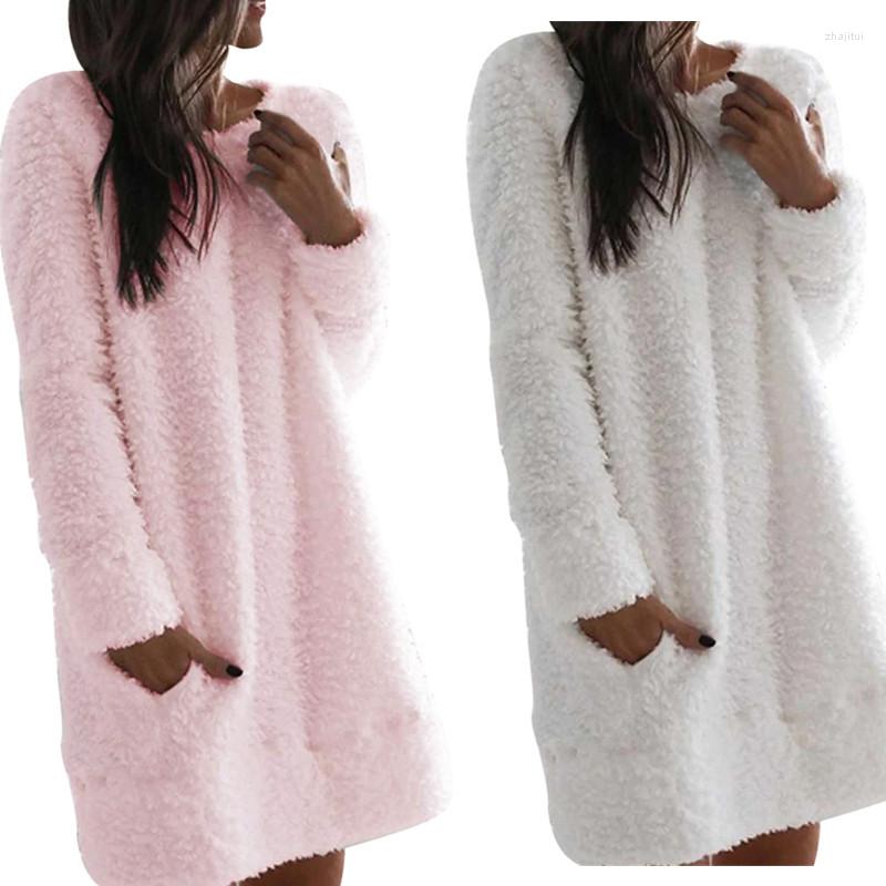 Casual Dresses Winter Artificial Plush Dress O-neck Long Sleeve Straight Home Party Women Vestidos Lamb Wool Pocket White, Zc3787-white
Casual Dresses Winter Artificial Plush Dress O-neck Long Sleeve Straight Home Party Women Vestidos Lamb Wool Pocket White, Zc3787-white