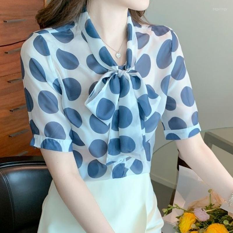 Women' Blouses 2023 Summer Korean Retro Point Bow Lady Chiffon Shirt Top Women Blouse Tops Print Casual Regular Microfiber, Blue
Women' Blouses 2023 Summer Korean Retro Point Bow Lady Chiffon Shirt Top Women Blouse Tops Print Casual Regular Microfiber, Blue
