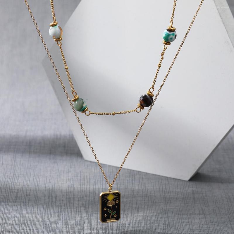 Pendant Necklaces Niche Trend Natural Stone Stainless Steel Ladies Tag Necklace 18K Real Gold Plated Waterproof And Anti-Fading
Pendant Necklaces Niche Trend Natural Stone Stainless Steel Ladies Tag Necklace 18K Real Gold Plated Waterproof And Anti-Fading