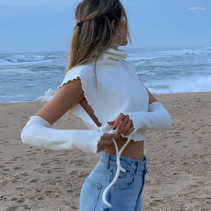 Women's T Shirts Fashion Long-sleeved T-shirt 2023 High Neck Ribbed Lace Sexy Streetwear Club Clothing Cut Out Strapless White Crop Top
Women's T Shirts Fashion Long-sleeved T-shirt 2023 High Neck Ribbed Lace Sexy Streetwear Club Clothing Cut Out Strapless White Crop Top