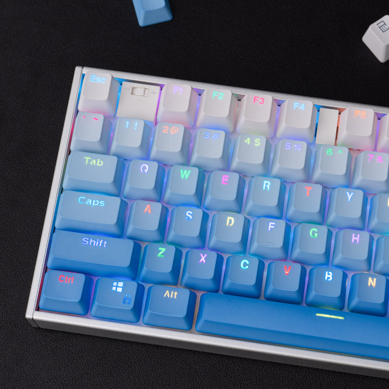 120 Key Gradient Blue/Gray/Red KeyCaps PBT Top Backlit Double Shot OEM Profile Keycap For 68 84 87 104 For Mechanical Keyboard