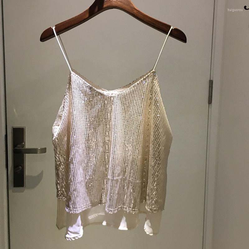 Women's Tanks Women's Top Summer Shiny Sequins Double-layer V-neck Camisole Korean Style Fashion Loose And Thin Sleeveless, White
Women's Tanks Women's Top Summer Shiny Sequins Double-layer V-neck Camisole Korean Style Fashion Loose And Thin Sleeveless, White