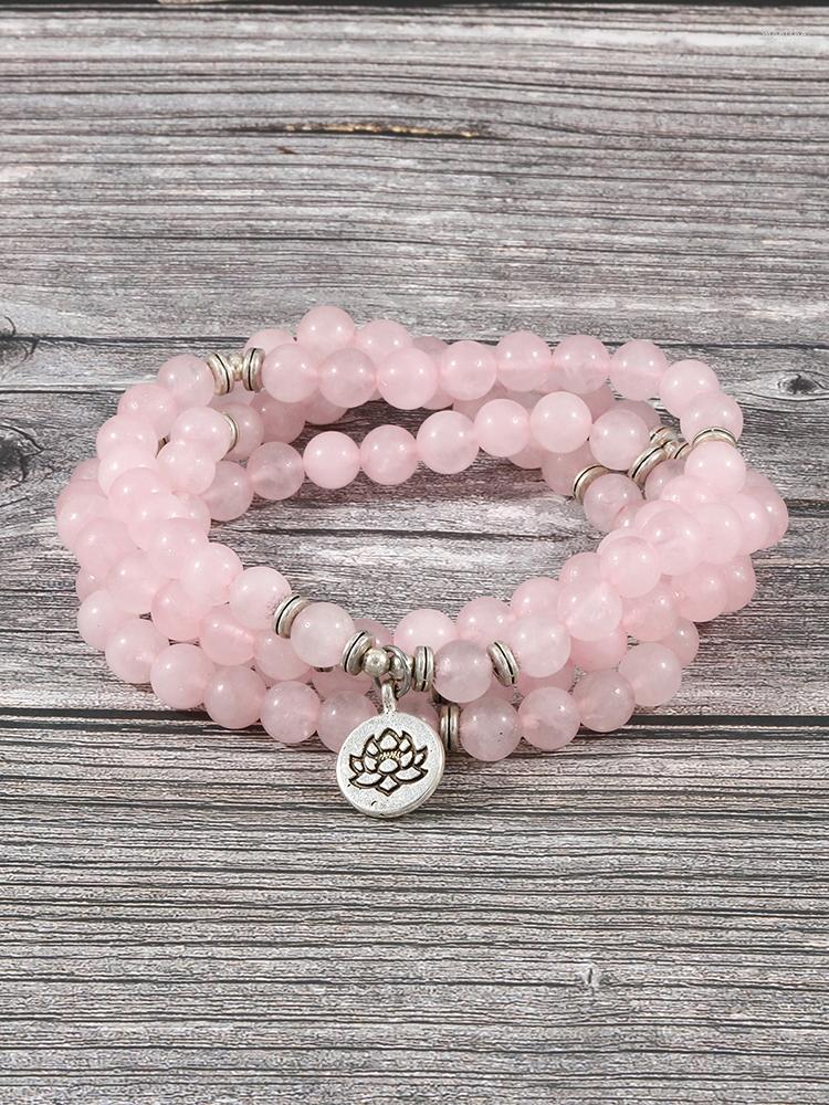 Strand YUOKIAA 8mm 108 Beaded Bracelet Lotus Pendant Rose Quartz Beads Bad Japa Meditation Mala Charm Bracelets For Women Men Jewelry
Strand YUOKIAA 8mm 108 Beaded Bracelet Lotus Pendant Rose Quartz Beads Bad Japa Meditation Mala Charm Bracelets For Women Men Jewelry