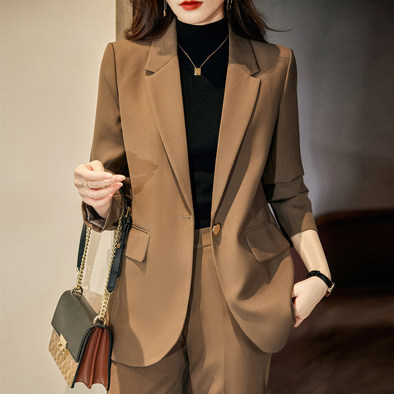 Women's Suits Blazers High Quality Autumn Winter Formal Ladies Blazer Women Business Suits with Sets Work Wear Office Uniform 3XL Size Pants Jacket 230316, Khaki blazer pants
Women's Suits Blazers High Quality Autumn Winter Formal Ladies Blazer Women Business Suits with Sets Work Wear Office Uniform 3XL Size Pants Jacket 230316, Khaki blazer pants