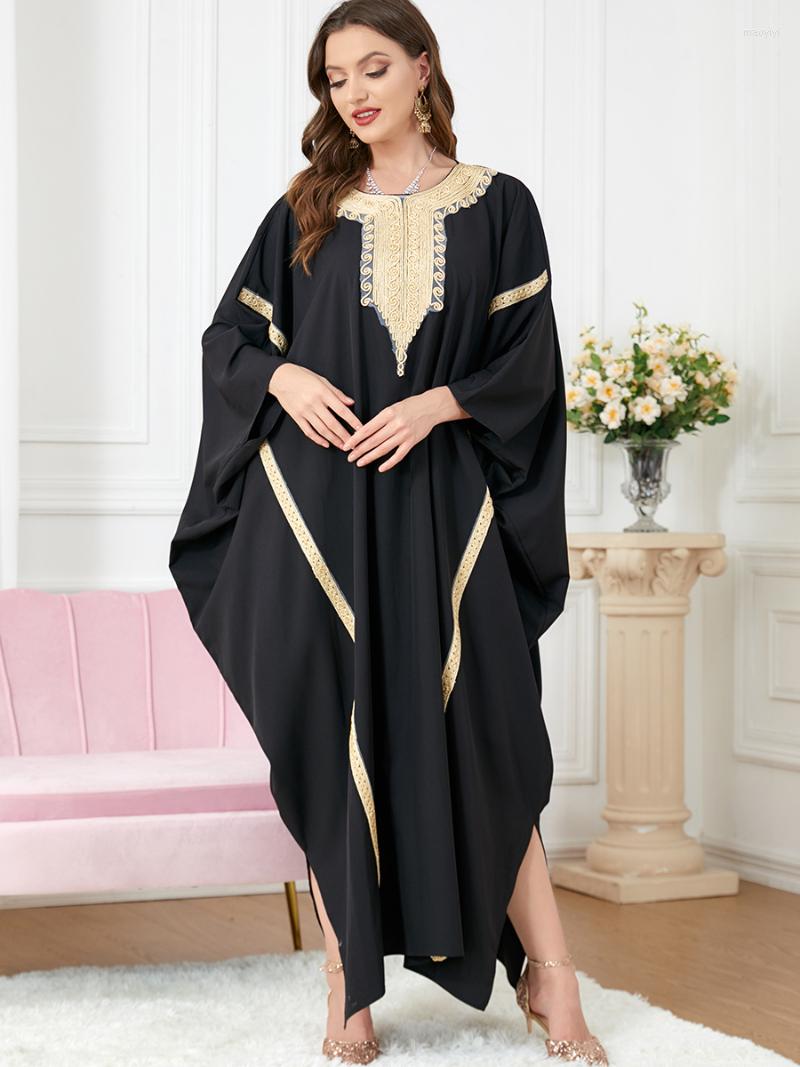 Ethnic Clothing Black Abaya Kaftan Turkey Muslim Lace Tape Loose Waist Dress O-Neck Batwing Sleeve Robe Moroccan Jalabiyat Women Ramadan
Ethnic Clothing Black Abaya Kaftan Turkey Muslim Lace Tape Loose Waist Dress O-Neck Batwing Sleeve Robe Moroccan Jalabiyat Women Ramadan