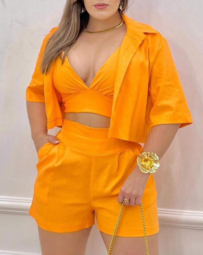 Womens Two Piece Pants Casual Suit Set 3Pcs Crop Top Shorts Set with Shirt Short Sleeve Plain Pocket Design Summer Above Knee Womens Short Sets 230316, Beige
Womens Two Piece Pants Casual Suit Set 3Pcs Crop Top Shorts Set with Shirt Short Sleeve Plain Pocket Design Summer Above Knee Womens Short Sets 230316, Beige