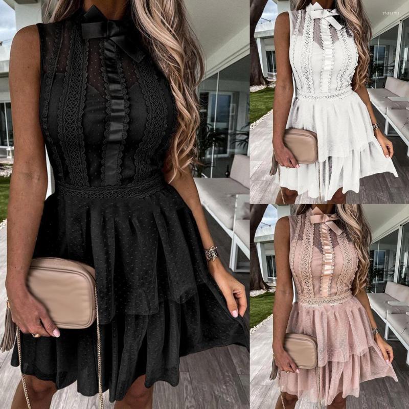 Casual Dresses Mini Dress Lace Patchwork Women Mesh Bowknot Dot Ruffle Featured With Pattern For Dating Soft And Skin-Friendly, Black
Casual Dresses Mini Dress Lace Patchwork Women Mesh Bowknot Dot Ruffle Featured With Pattern For Dating Soft And Skin-Friendly, Black