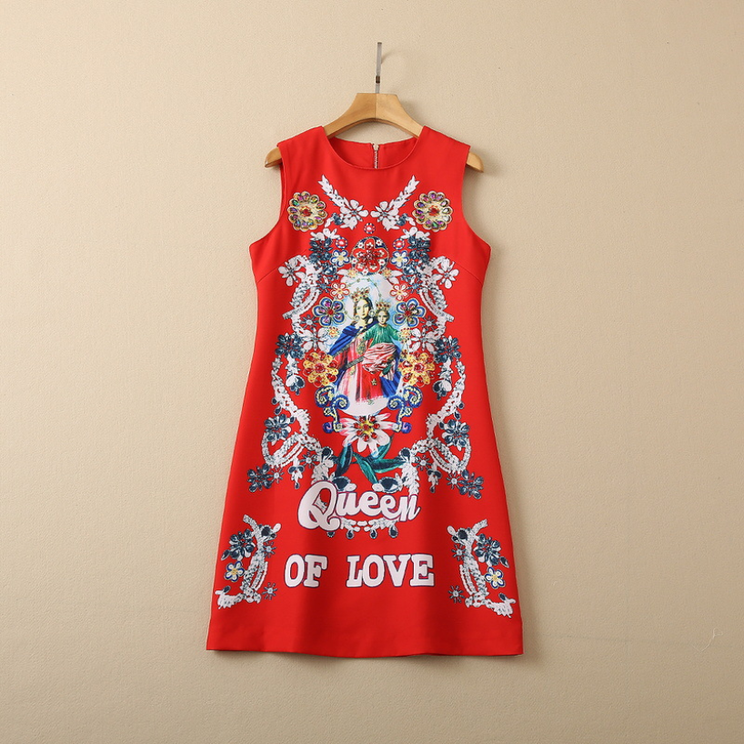 Summer Fall Sleeveless Round Neck Dress Black / Red Floral Print Beading Beaded Rhinestone Short Elegant Casual Dresses 22Q242142
Summer Fall Sleeveless Round Neck Dress Black / Red Floral Print Beading Beaded Rhinestone Short Elegant Casual Dresses 22Q242142