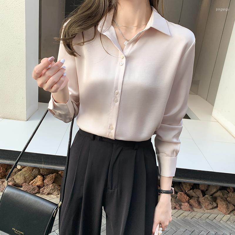 Women' Blouses Women Satin Silk Shirts And 2023 Feminine Blouse Top Long Sleeve Office Ladied Turn-down Collar OL Style Loose, Apricot
Women' Blouses Women Satin Silk Shirts And 2023 Feminine Blouse Top Long Sleeve Office Ladied Turn-down Collar OL Style Loose, Apricot