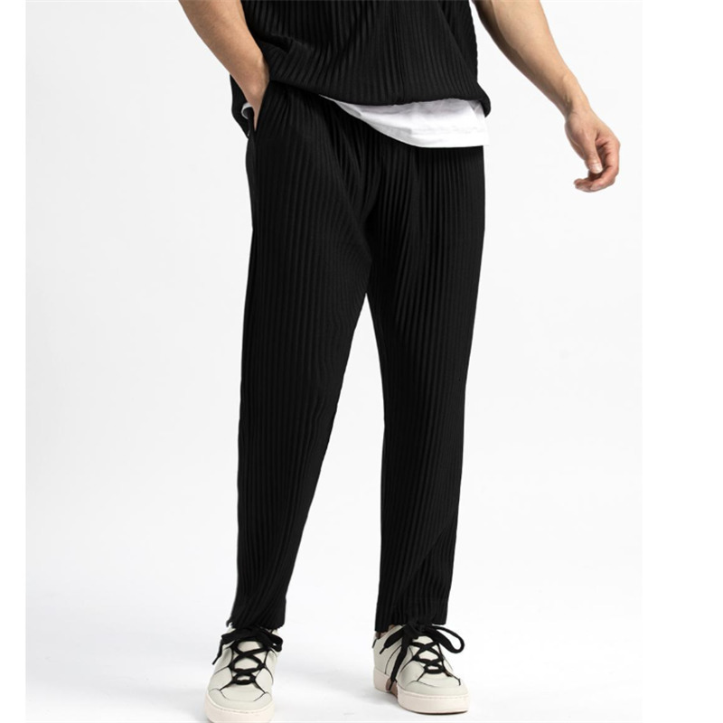 Men's Pants Miyake pleated life straight pants harem pants men's loose HP series wild pants casual men's bloomers sports men 230316