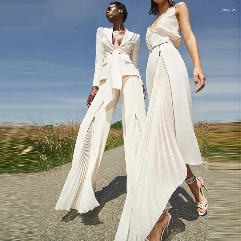 Women' Two Piece Pants 2023 Autumn And Winter European American Fashion Ladies Temperament Pleated Zipper Trousers Lace Suit Women, White
Women' Two Piece Pants 2023 Autumn And Winter European American Fashion Ladies Temperament Pleated Zipper Trousers Lace Suit Women, White
