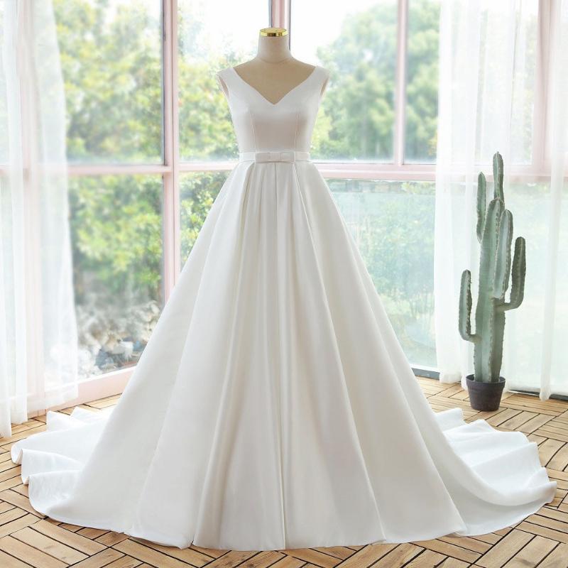 Wedding Dress Other Dresses Sleeveless Satin Double Shoulder V-neck Latest Fashion Long Bride White Sexy Church Robe De PrincesseOther
Wedding Dress Other Dresses Sleeveless Satin Double Shoulder V-neck Latest Fashion Long Bride White Sexy Church Robe De PrincesseOther
