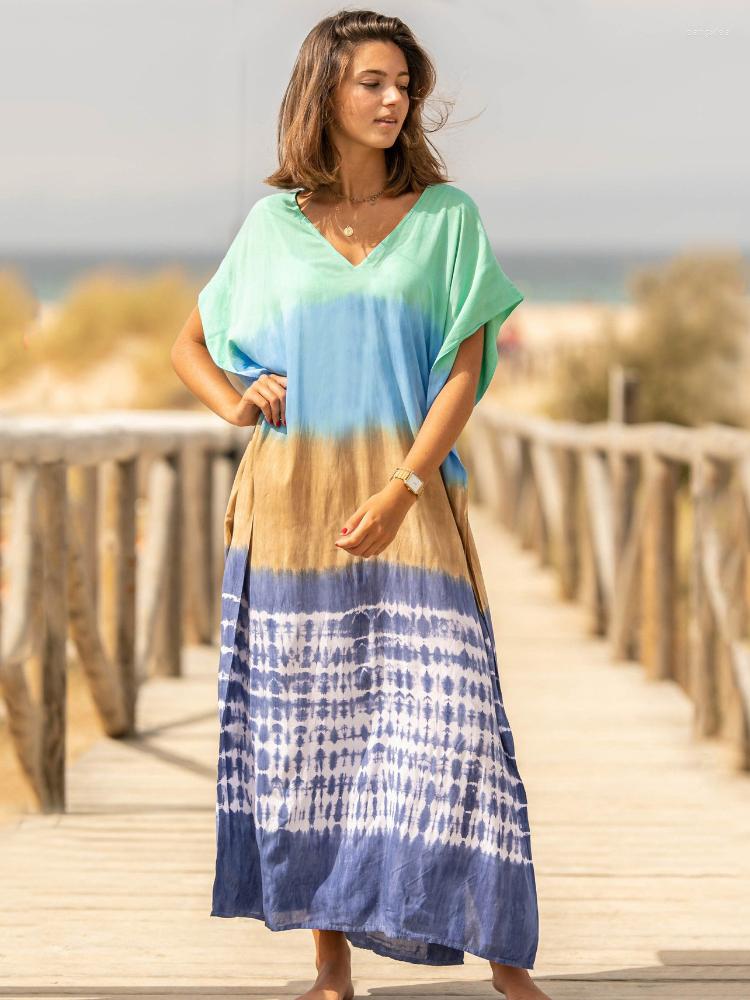 Women's Swimwear Beach Cover Up Tie Dye Maxi Kaftan Bohemian Dresses 2023 Loose Short Sleeve Summer Seaside Bathing Suits Beachwear, Dark green dress
Women's Swimwear Beach Cover Up Tie Dye Maxi Kaftan Bohemian Dresses 2023 Loose Short Sleeve Summer Seaside Bathing Suits Beachwear, Dark green dress