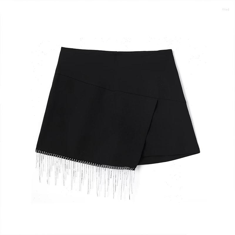 Women's Shorts ZATRHMBM Women 2023 Fashion Shiny Fringed Asymmetrical Culottes Vintage Side Zipper High Waist Female Short Pants Mujer, Black
Women's Shorts ZATRHMBM Women 2023 Fashion Shiny Fringed Asymmetrical Culottes Vintage Side Zipper High Waist Female Short Pants Mujer, Black