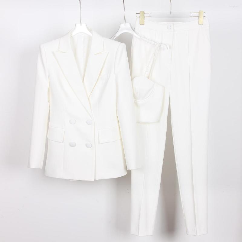 Women's Two Piece Pants 2023 Spring And Autumn Europe America High Quality Simple Women's Suit Fashion OL Business Set S-2XL, White
Women's Two Piece Pants 2023 Spring And Autumn Europe America High Quality Simple Women's Suit Fashion OL Business Set S-2XL, White