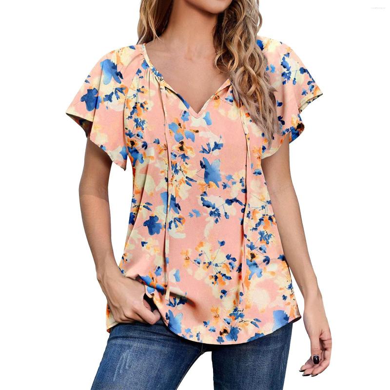Women' Blouses Elegant Ruffle Blouse Womens Summer Casual Boho Floral Printed V Neck Chiffon Tops Drawstring Short Sleeve Shirt Blusas
Women' Blouses Elegant Ruffle Blouse Womens Summer Casual Boho Floral Printed V Neck Chiffon Tops Drawstring Short Sleeve Shirt Blusas