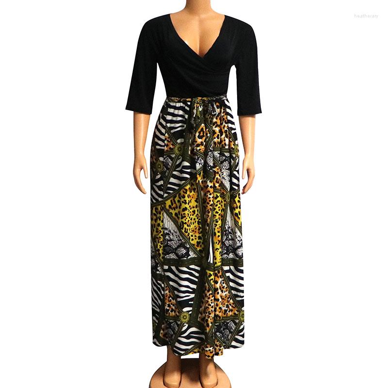 Ethnic Clothing Design African Dresses For Women 2023 Fashion Sexy V-Neck Gorgeous Leopard Print Lady Elegant Dress With Belt 
Ethnic Clothing Design African Dresses For Women 2023 Fashion Sexy V-Neck Gorgeous Leopard Print Lady Elegant Dress With Belt