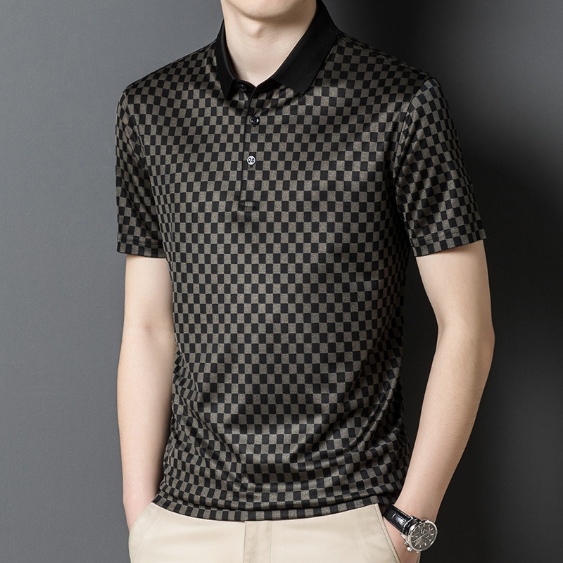 Men's Polos High Quality Summer Plaid Silk Shirts For Mens Checked Shirts Business Style Office Wear Luxury Designer Husband Clothing 230316, Blue
Men's Polos High Quality Summer Plaid Silk Shirts For Mens Checked Shirts Business Style Office Wear Luxury Designer Husband Clothing 230316, Blue