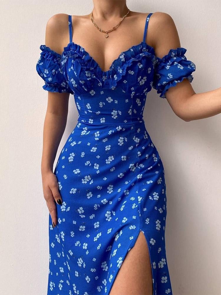 Party Dresses Sexy Sling Ruffle Strapless Slit Dress Women Spring Floral Print Slim Summer Elegant Off Shoulder V Neck Long, 02 light blue
Party Dresses Sexy Sling Ruffle Strapless Slit Dress Women Spring Floral Print Slim Summer Elegant Off Shoulder V Neck Long, 02 light blue