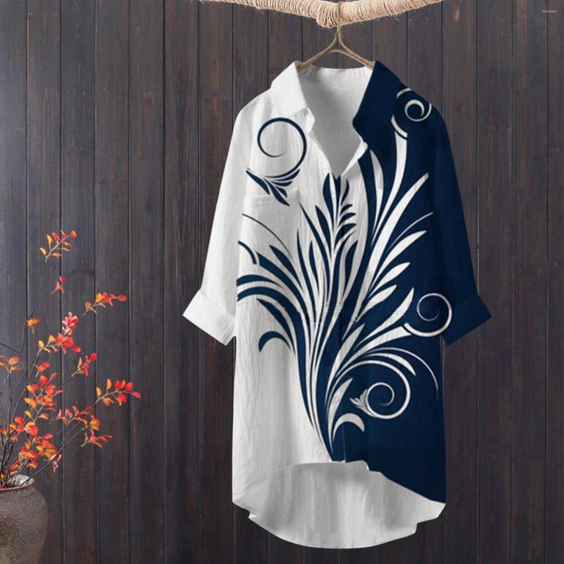 Women' Blouses Elegant Floral Print Cotton Linen Shirt Women Casual Button Lapel Shirts Summer Autumn 3/4 Sleeve Loose Tops Tunic Blusa, Green
Women' Blouses Elegant Floral Print Cotton Linen Shirt Women Casual Button Lapel Shirts Summer Autumn 3/4 Sleeve Loose Tops Tunic Blusa, Green