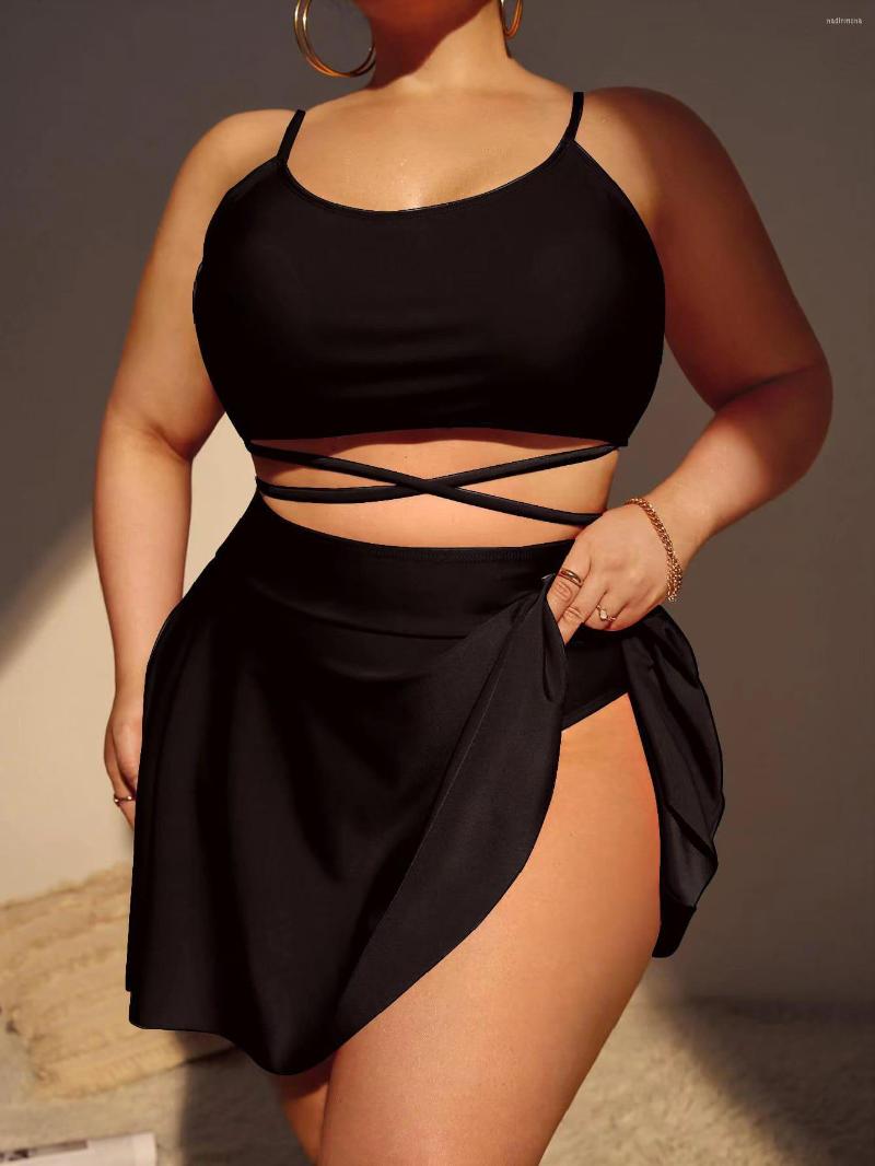 Women's Swimwear 3 Pieces Crisscross Tie Back High Waist Bikini Swimsuit & Beach Skirt Female Bahters Bathing Swimming Suit Summer, Black
Women's Swimwear 3 Pieces Crisscross Tie Back High Waist Bikini Swimsuit & Beach Skirt Female Bahters Bathing Swimming Suit Summer, Black