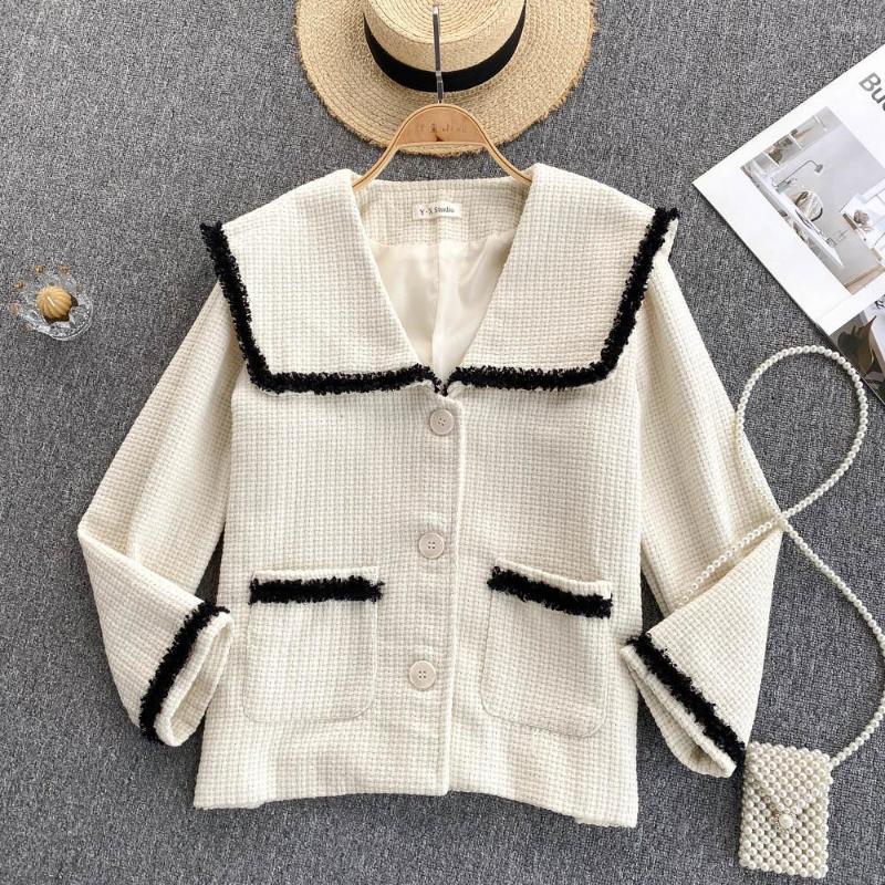 Women's Jackets Oversize Thick Autumn Winter Contrast Color Big Sailor Collar Women White Long Sleeve Mujer Chaqueta Retro Casual Wild, Black
Women's Jackets Oversize Thick Autumn Winter Contrast Color Big Sailor Collar Women White Long Sleeve Mujer Chaqueta Retro Casual Wild, Black