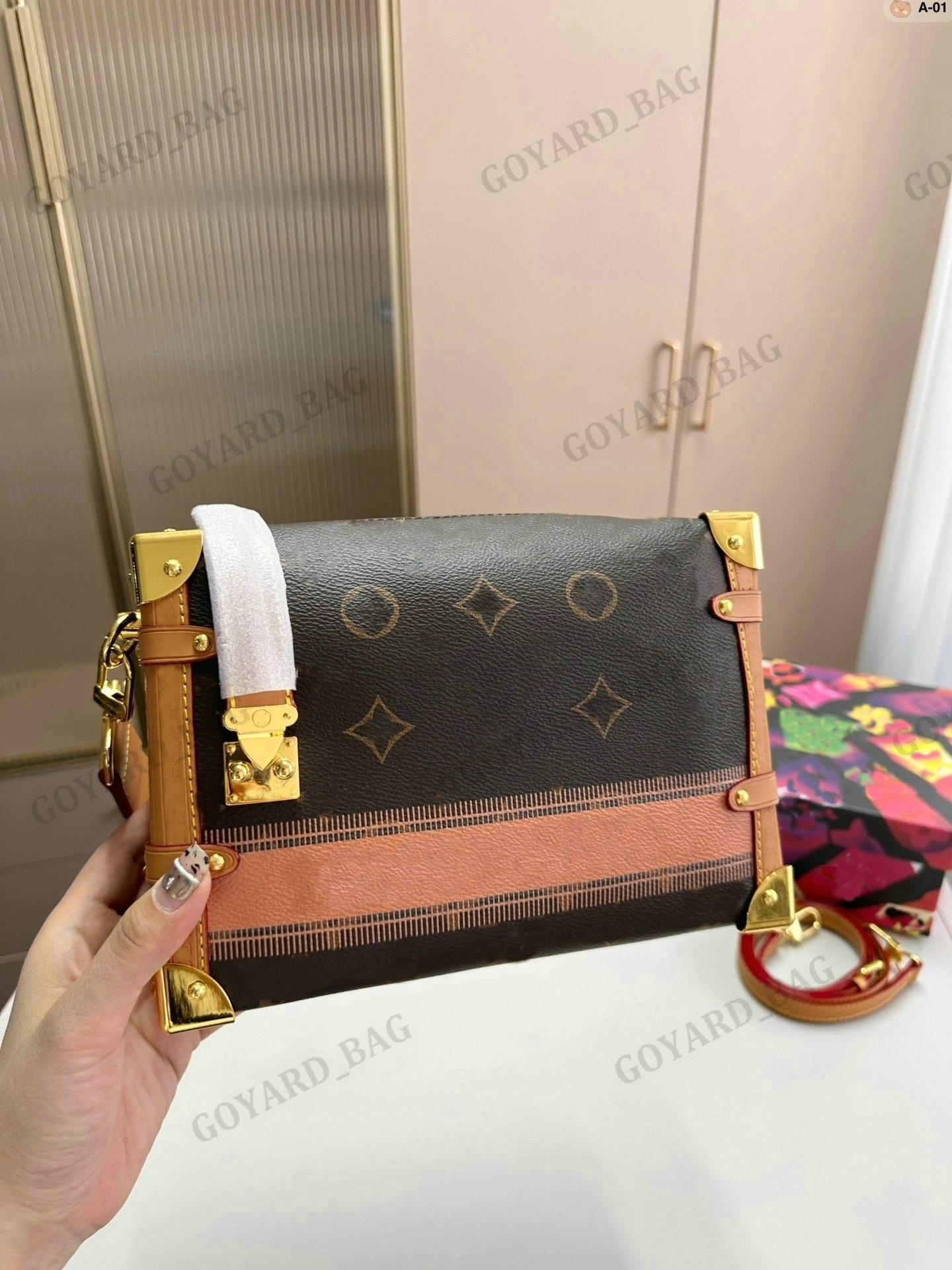 Womens Luxury Designer Shoulder Bags SIDE TRUNK Classic Monograms Flowers Fashion Handbag For Ladies Shoulder Bag Purses Satchel Bags Woman, Coffee
Womens Luxury Designer Shoulder Bags SIDE TRUNK Classic Monograms Flowers Fashion Handbag For Ladies Shoulder Bag Purses Satchel Bags Woman, Coffee