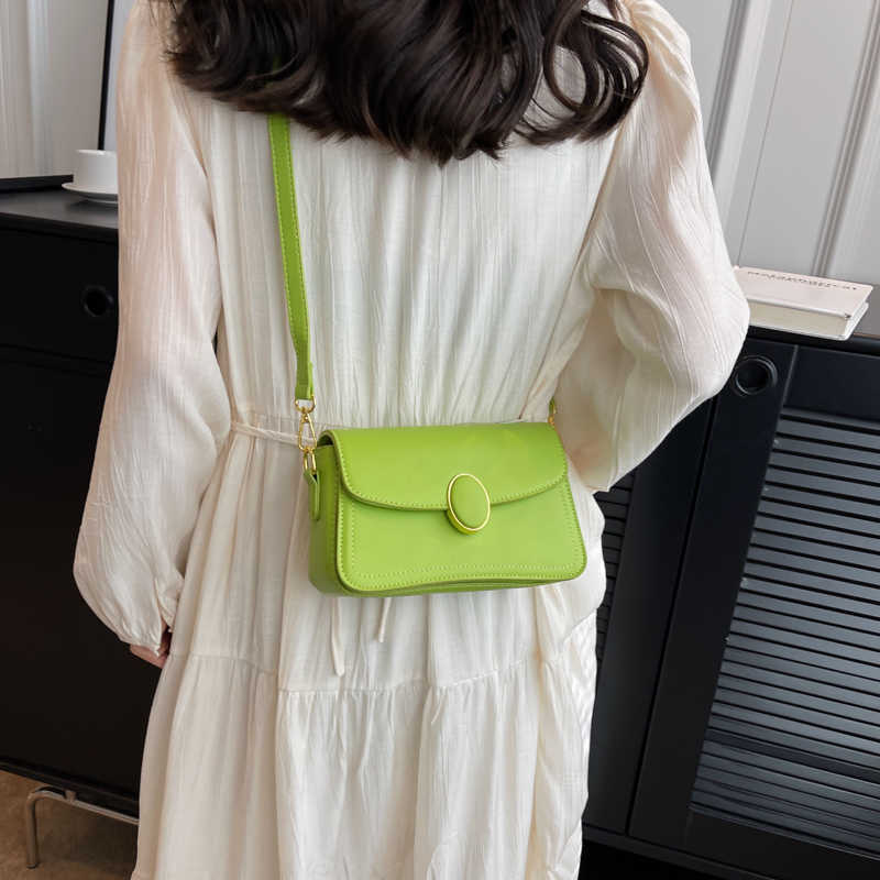 NXY Green Small PU Leather Solid Color Simple Flap Bags for Women 2023 Spring Trends Chain Handbag Ladies Crossbody Purse