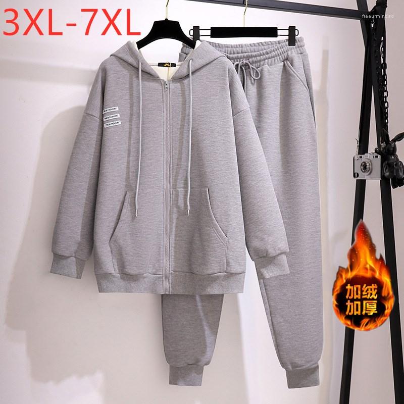 Tracksuits Autumn Winter Plus Size Sports Sets For Women Large Gray Velvet Thick Hoodie And Pants Running Suit 3XL 5XL 6XL 7XL, Black
Tracksuits Autumn Winter Plus Size Sports Sets For Women Large Gray Velvet Thick Hoodie And Pants Running Suit 3XL 5XL 6XL 7XL, Black