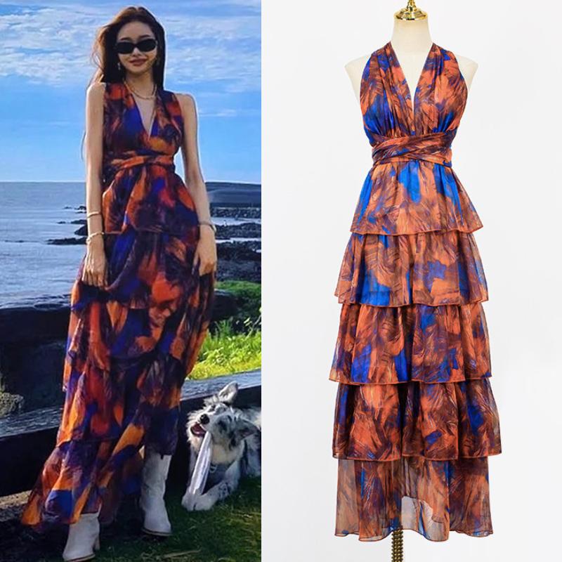 Casual Dresses Runway Summer Boho Beach Long Dress Fashion Women V Neck Flower Print Chiffon Sleeveless Sexy Slim Backless Holiday Maxi Dres, Auburn
Casual Dresses Runway Summer Boho Beach Long Dress Fashion Women V Neck Flower Print Chiffon Sleeveless Sexy Slim Backless Holiday Maxi Dres, Auburn