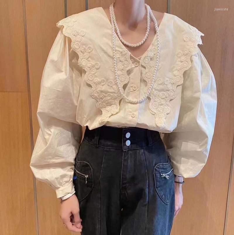 Women's Blouses Chic Korean Puff Sleeve Lace Blouse Spring 2023Tops Women Sweet Doll Collar Fairy Shirt Female Temperament 20961, White
Women's Blouses Chic Korean Puff Sleeve Lace Blouse Spring 2023Tops Women Sweet Doll Collar Fairy Shirt Female Temperament 20961, White