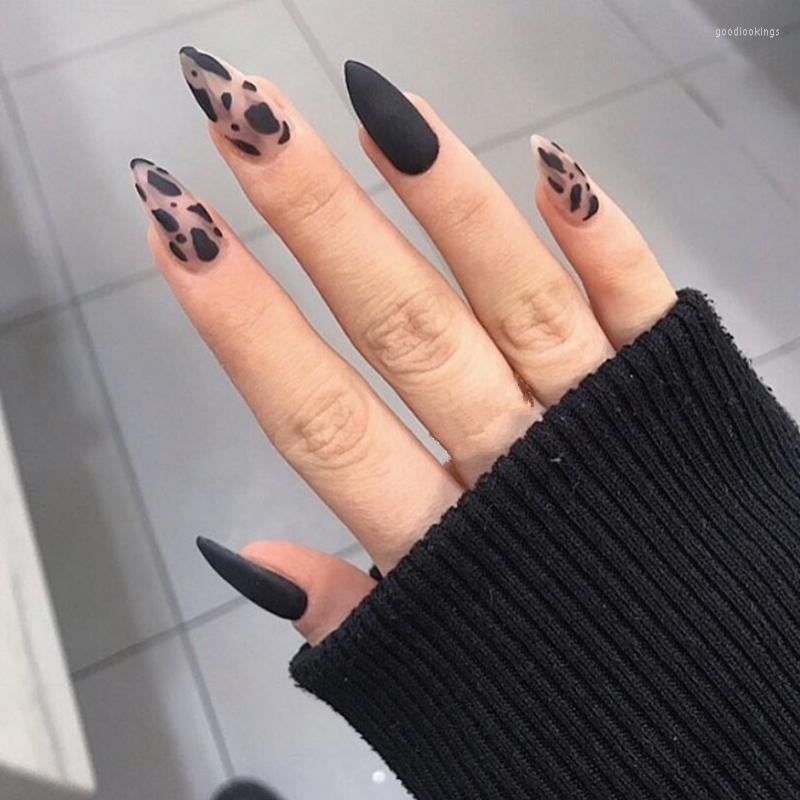 False Nails 24pcs Nail Tips Stiletto Full Cover Leopard Press On Fake Girls Women Fashion Matte Black, Picture shown
False Nails 24pcs Nail Tips Stiletto Full Cover Leopard Press On Fake Girls Women Fashion Matte Black, Picture shown