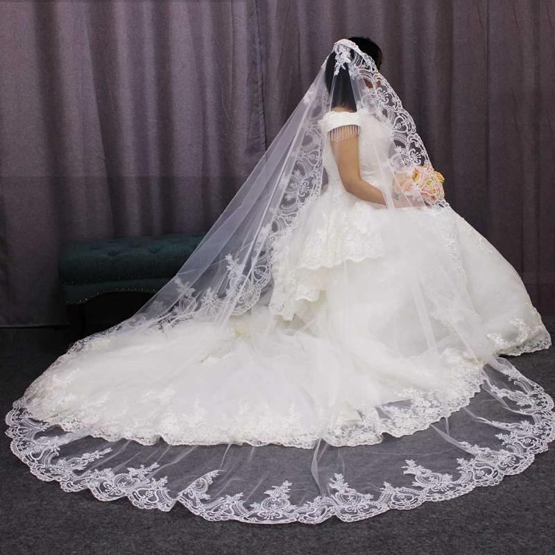 Bridal Veils High Quality Neat Lace Mantilla Veil One Layer Long White Ivory Wedding With Comb Voile Mariage Bride 2023
Bridal Veils High Quality Neat Lace Mantilla Veil One Layer Long White Ivory Wedding With Comb Voile Mariage Bride 2023