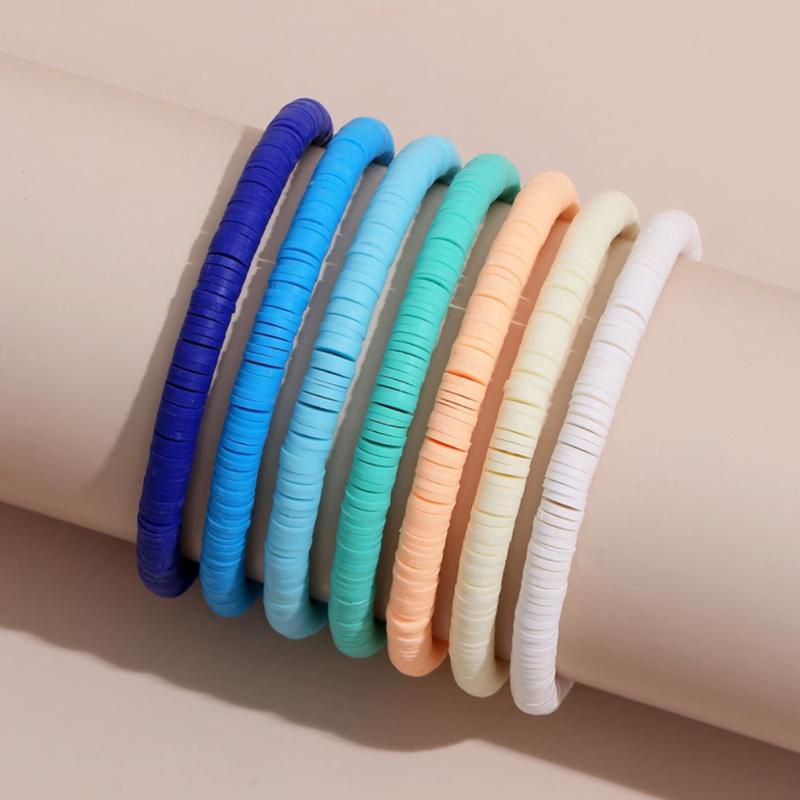Link Bracelets Chain Boho Colorful Polymer Clay Bracelet Set For Women Adjustable Elastic Soft Pottery Female Summer Beach JewelryLink
Link Bracelets Chain Boho Colorful Polymer Clay Bracelet Set For Women Adjustable Elastic Soft Pottery Female Summer Beach JewelryLink