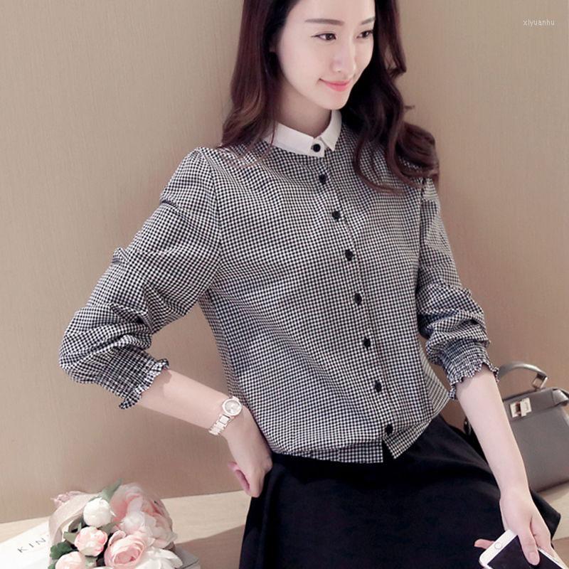 Women' Blouses Women Spring Autumn Style Shirts Lady Casual Long Sleeve Stand Collar Plaid Blusas Tops DD2351, Black
Women' Blouses Women Spring Autumn Style Shirts Lady Casual Long Sleeve Stand Collar Plaid Blusas Tops DD2351, Black