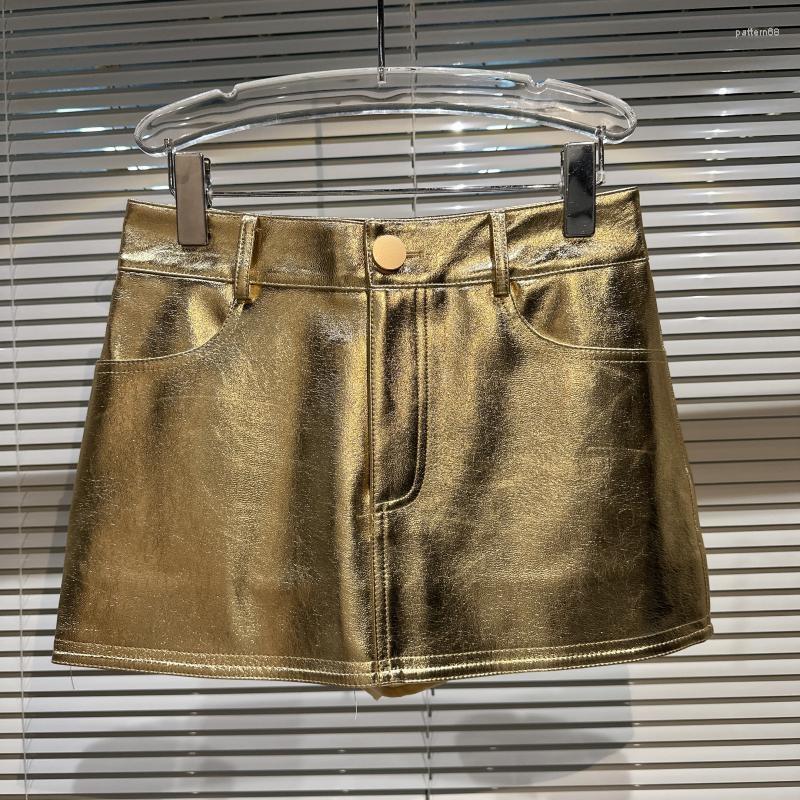 Skirts BORVEMAYS 2023 Spring Fashion Trend High Waist Solid Color Golden Street PU Leather A-line Mini Women WZ741, Gold
Skirts BORVEMAYS 2023 Spring Fashion Trend High Waist Solid Color Golden Street PU Leather A-line Mini Women WZ741, Gold