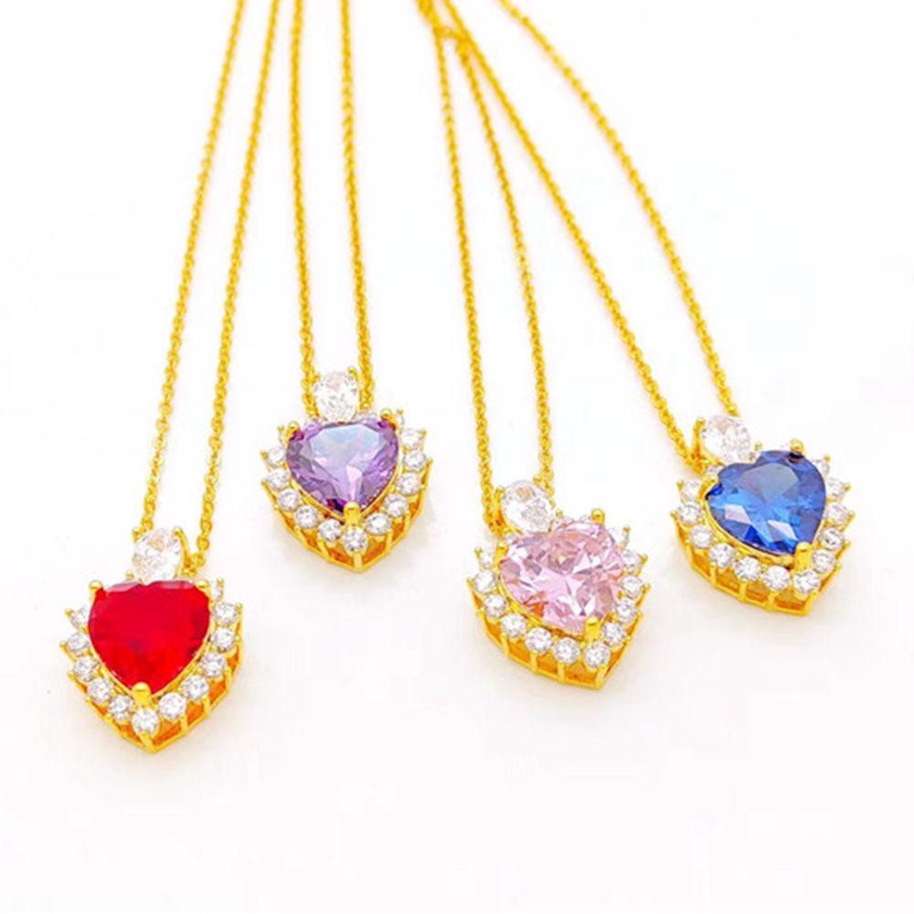 Women Pendant Chain Heart Shaped Colorful Fashion Real 18k Yellow Gold Filled Pretty Jewelry
Women Pendant Chain Heart Shaped Colorful Fashion Real 18k Yellow Gold Filled Pretty Jewelry