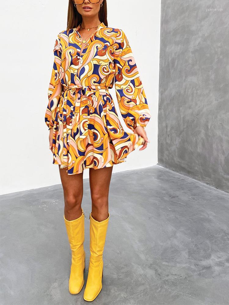 Casual Dresses Women 2023 Fashion Vintage Swirl Print Party Mini Mandarin Collar Long Sleeve Button Up Shirt With Belt, Auburn
Casual Dresses Women 2023 Fashion Vintage Swirl Print Party Mini Mandarin Collar Long Sleeve Button Up Shirt With Belt, Auburn