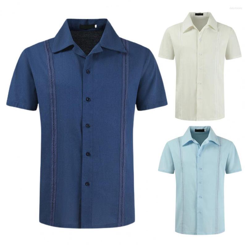 Men's Casual Shirts Men Summer Shirt Solid Color Patchwork Single-breasted Beach Trendy Short Sleeves Cardigan Turn-down Collar For Work, Black
Men's Casual Shirts Men Summer Shirt Solid Color Patchwork Single-breasted Beach Trendy Short Sleeves Cardigan Turn-down Collar For Work, Black