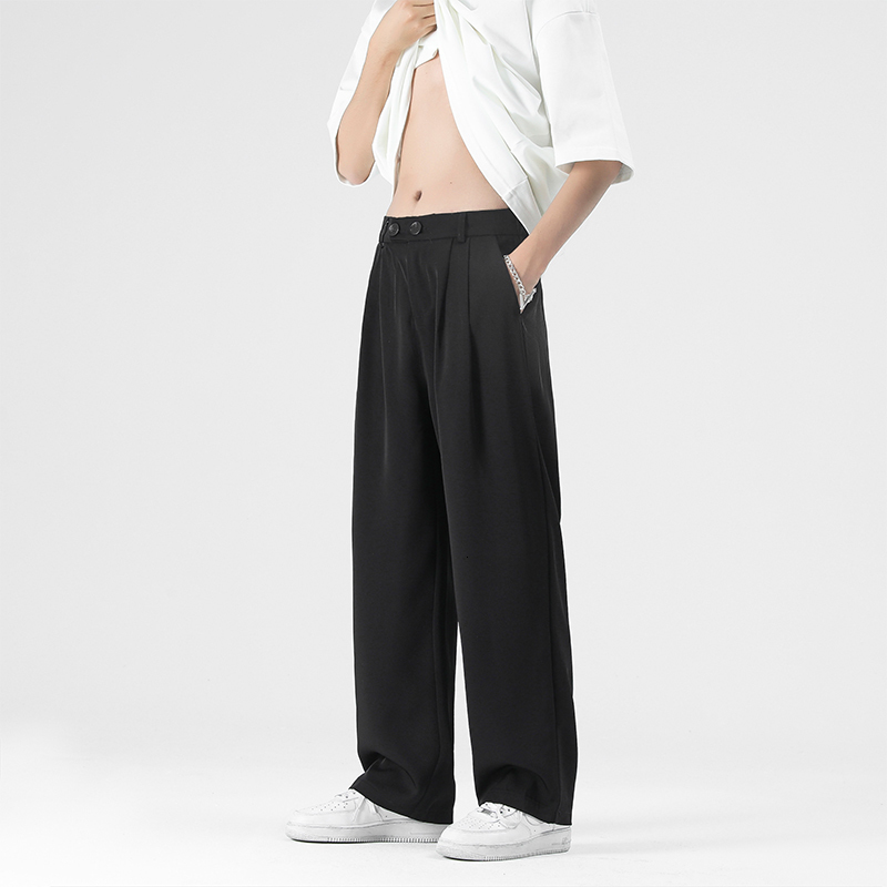 Men's Pants Summer Men Pants Pleated Stretch Waist Casual Baggy Long Trousers Black Beige Fashion Oversize Fabric Drape Suit Pant 230316
Men's Pants Summer Men Pants Pleated Stretch Waist Casual Baggy Long Trousers Black Beige Fashion Oversize Fabric Drape Suit Pant 230316